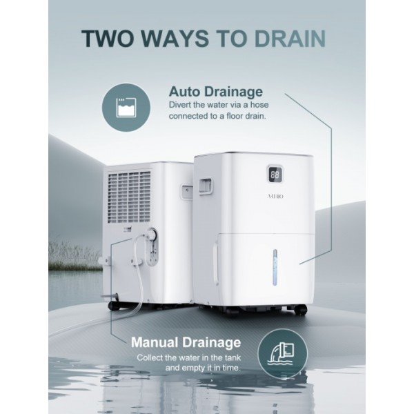 30L/Day Dehumidifiers for Home, Dehumidifiers with Digital Display & Humidity Control, Laundry Dry, 4L Water Tank & Drainage Hose for Damp & Condensation, 24H Timer for Home/Basement/Office/Large Room